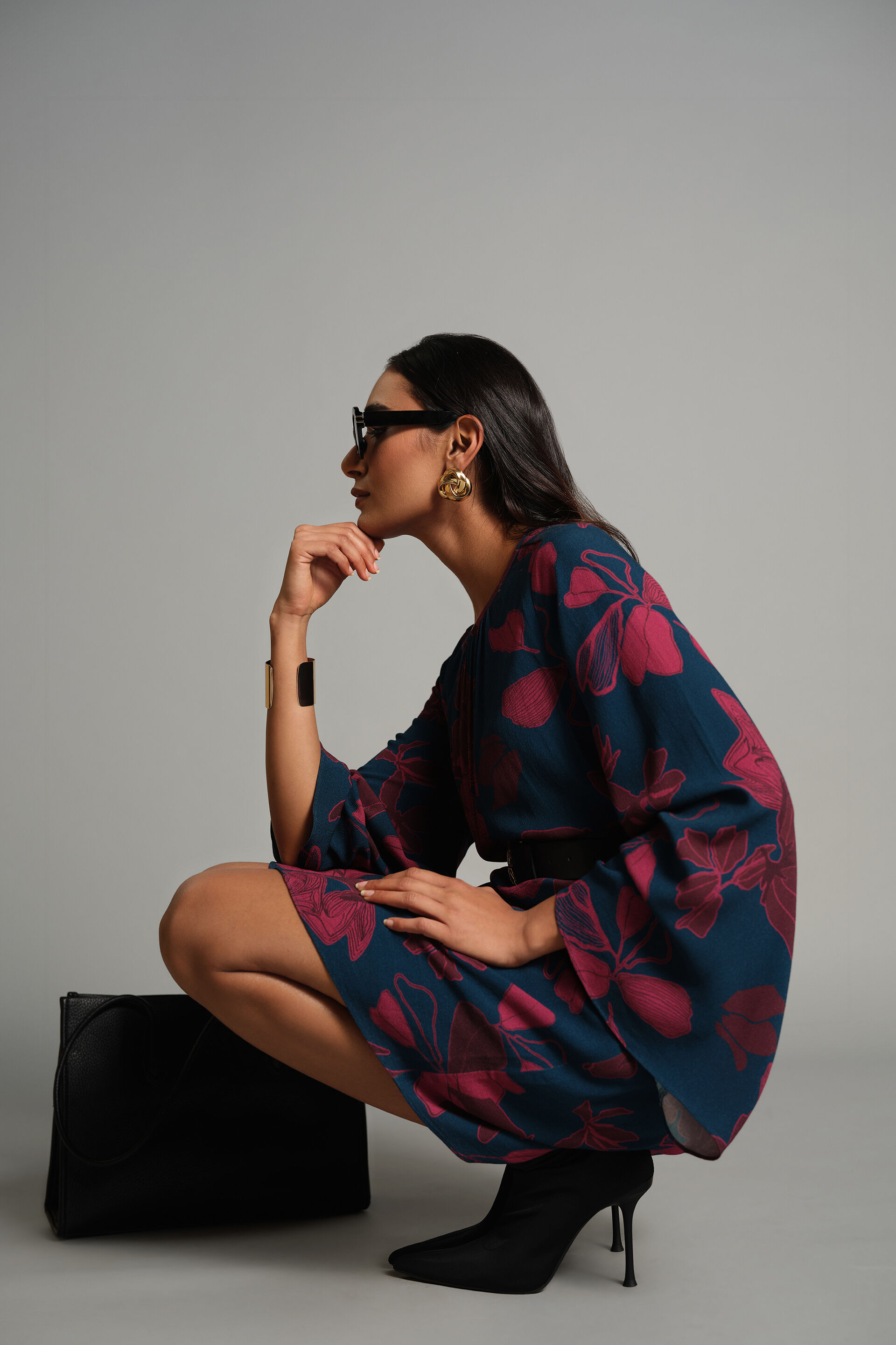 Florals Of The Season Dress, Wine, image 4